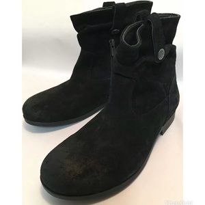 Birkenstock Sarnia Black Waxed Suede Leather Boots